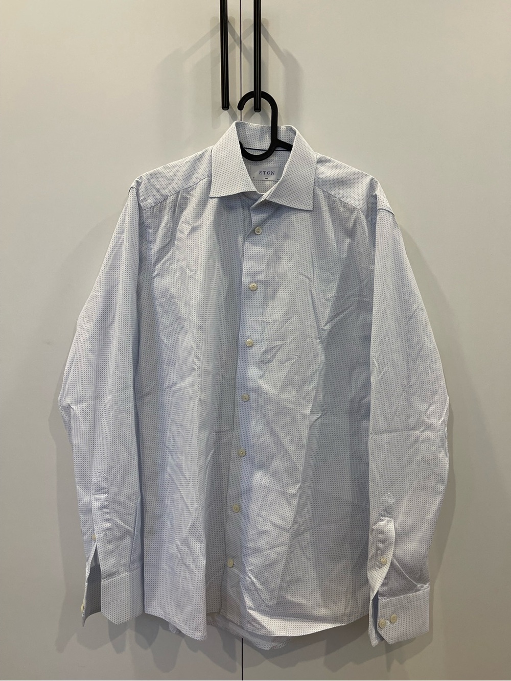 ETON Slim White Blue Mix Dress Shirt 39/19.5